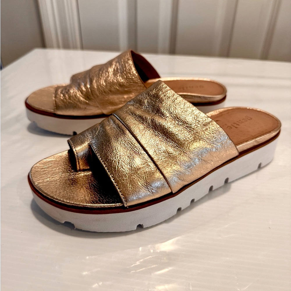 Gentle Souls Rose Gold Leather Sandals